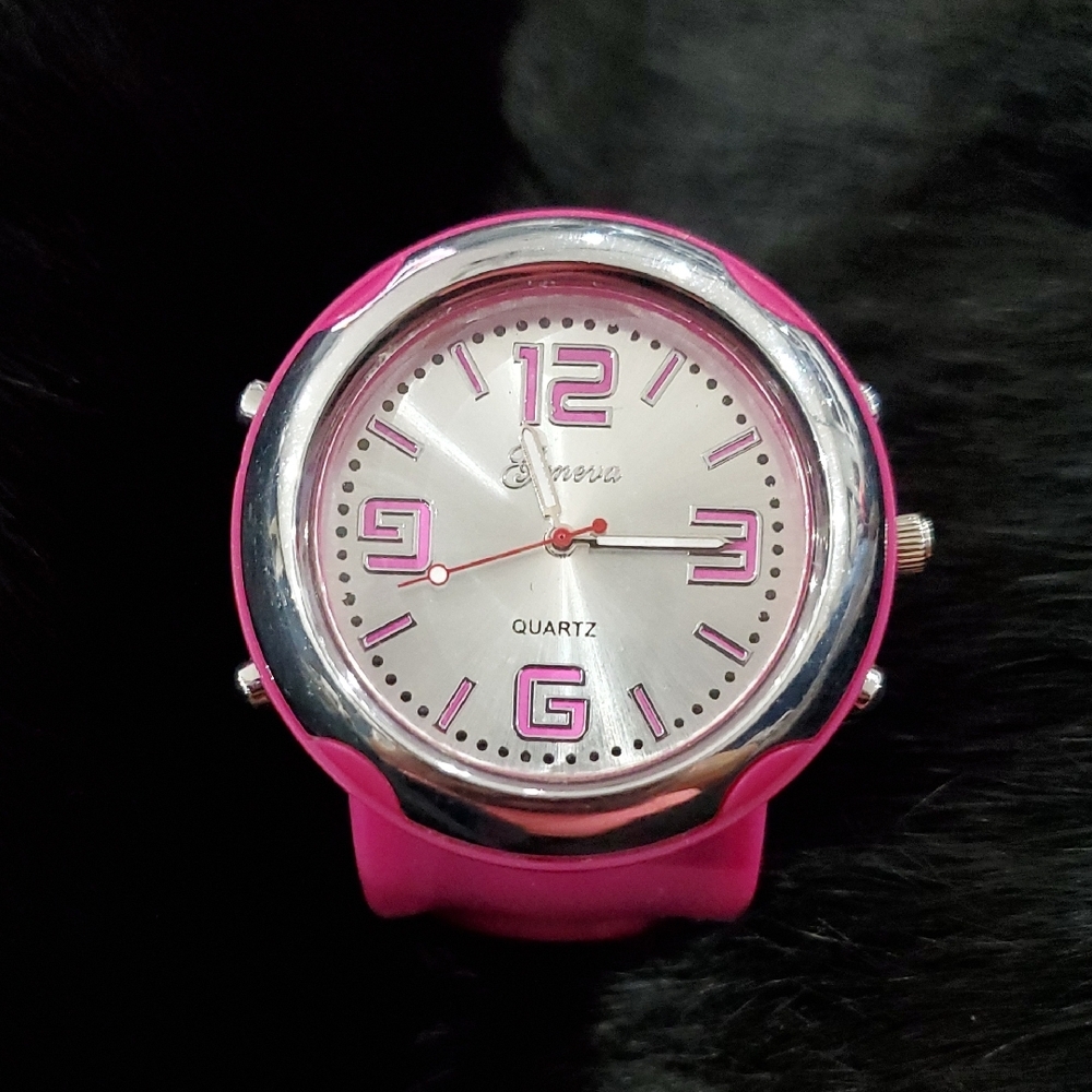 Geneva Pink and Silver Quartz Watch